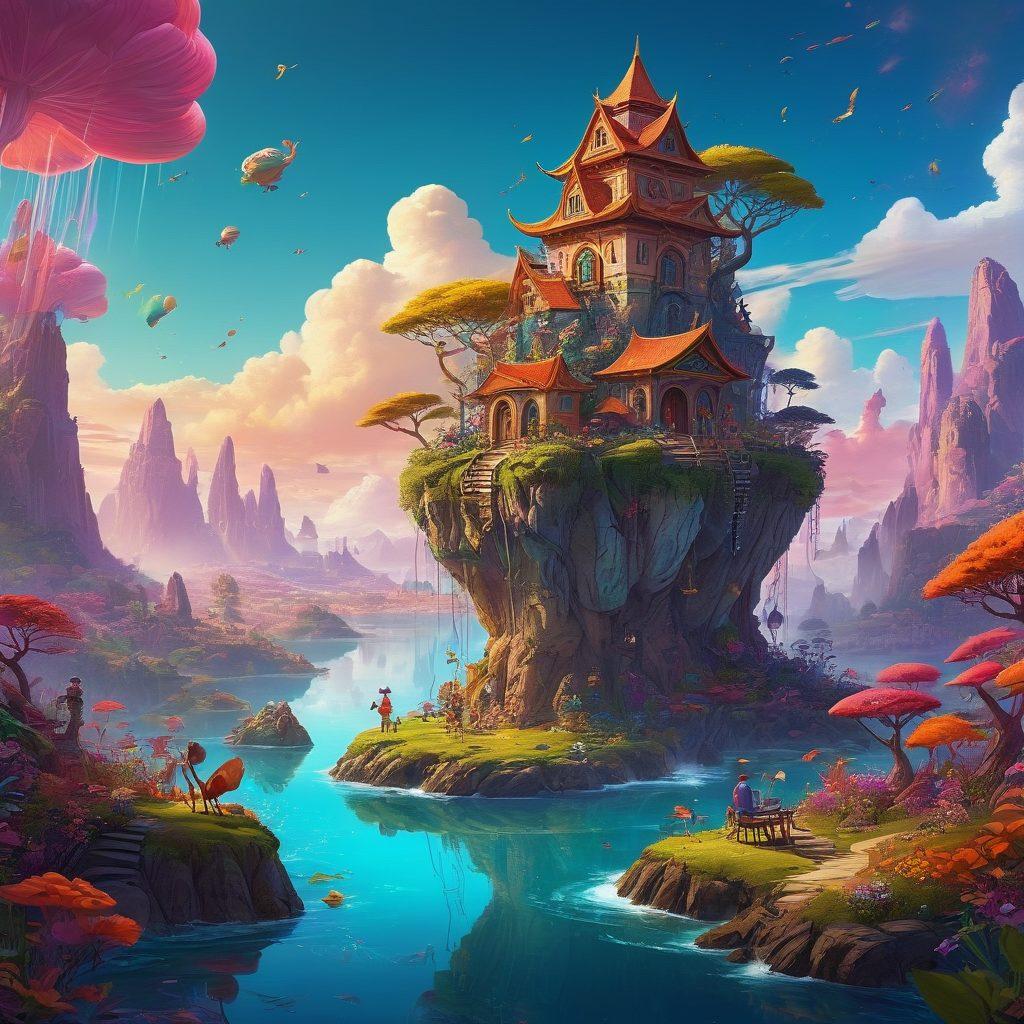 An enchanting scene showcasing diverse adult animation and comic styles, featuring vibrant characters expressing various fantasies and fetishes. Elements like surreal landscapes and intricate designs create a backdrop that captivates the imagination. Emphasize freedom of expression through bold colors and dynamic poses. Incorporate subtle hints of fantasy and whimsy throughout the artwork. colorful, digital art, vibrant colors, fantasy style.